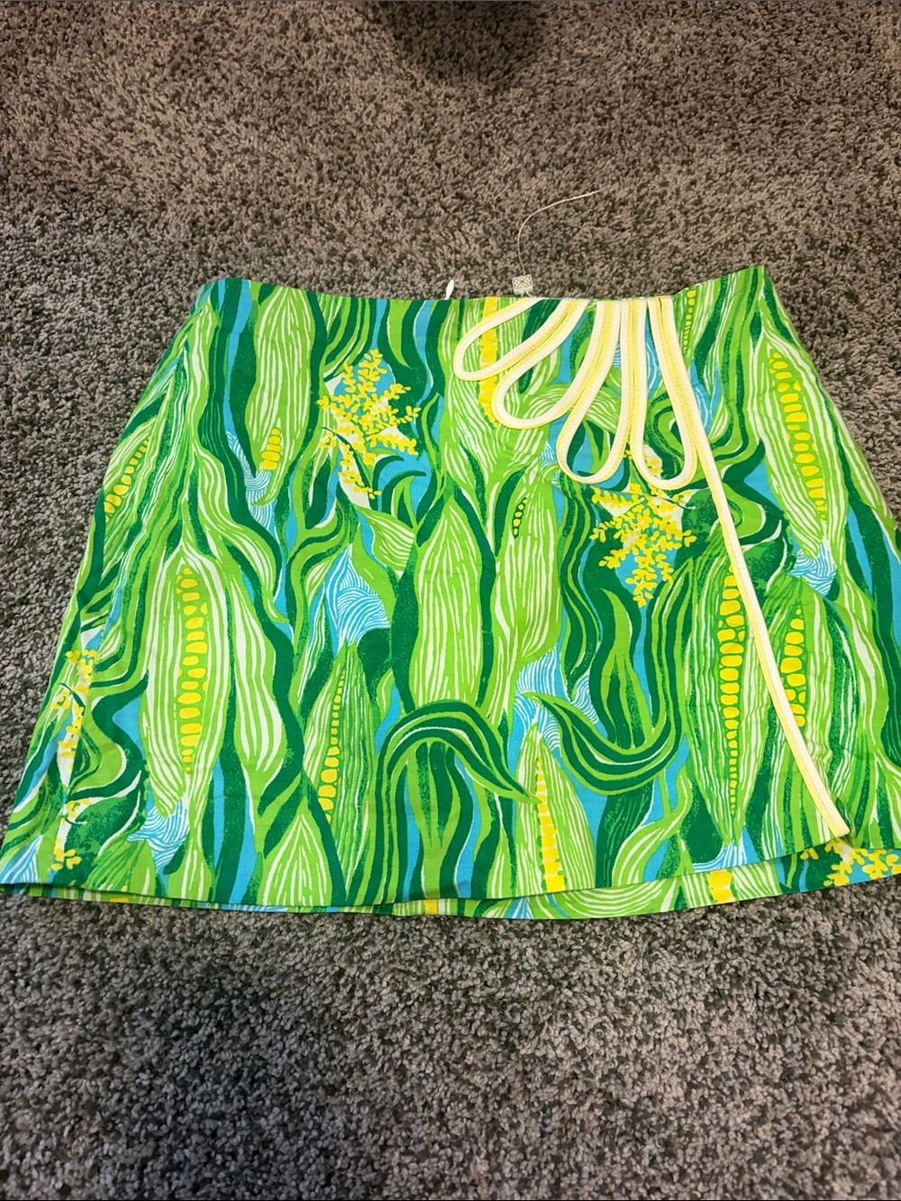 Lilly Pulitzer Michelina Green & Yellow Printed Mini Skirt Corn